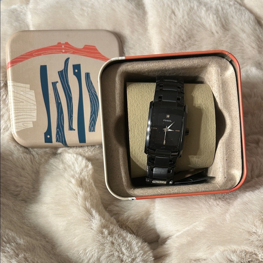 Fossil Black Rectangular Women's Watch